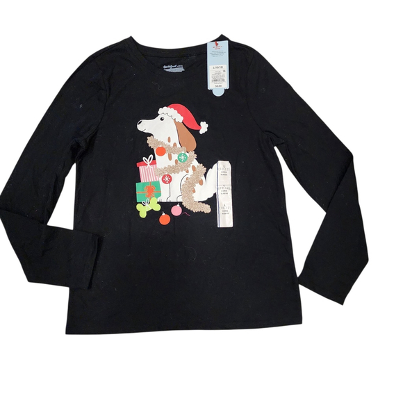 Cat & Jack Other - Cat & Jack Kids Christmas Dog Graphic Long Sleeve Shirt Size L (10–12)